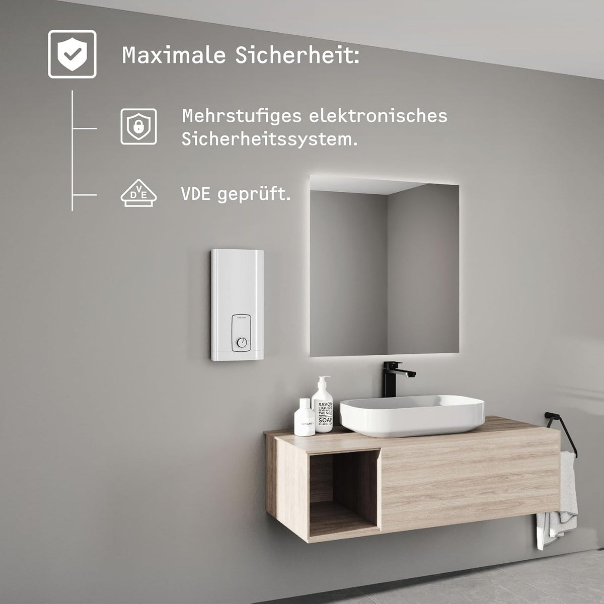 STIEBEL ELTRON Neueste Generation Elektronischer Durchlauferhitzer DHB 27 ST Trend, besonders energiesparend dank 3i-Technologie, gradgenaue