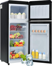 View Merax Kühlschrank mit Gefrierfach, Kühl-Gefrierkombination, klein Kühlschrank mit 51L und Gefrierschrank 21L, Leise, LED, Glasablagen, Gemüsefach, image 2