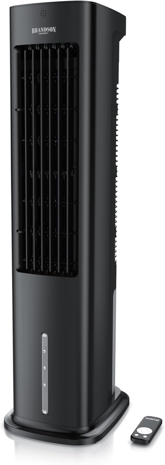 Brandson - Luftkühler mit Wasserkühlung 5 in 1 - Verdunstungskühler, Luftbefeuchter, Ventilator & Luftreiniger, mobile Klimaanlage ohne Abluftschlauch