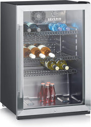 View SEVERIN Flaschenkühlschrank, mit integriertem Schloss und integrierter LED-Beleuchtung, 118 L Nutzinhalt, schwarz/silber, FSK 8840 image 2