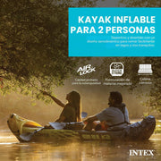 View Intex Explorer K2 Kayak, 2-Person Inflatable Kayak Set with Aluminum Oars and High Output Air Pump image 2