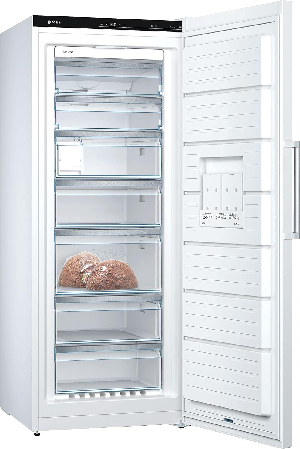 Bosch GSN54AWCV Serie 6 - Congelador XXL (176 x 70 cm, extra ancho, 327 L, NoFrost nunca más descongelar, iluminación LED uniforme, espacio para