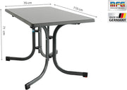 View MFG Boulevard-Klapptisch 110x70 cm | Gartentisch | Wetterfest | Platzsparend klappbar | mit Niveauausgleich | anthrazit/Schiefer image 2
