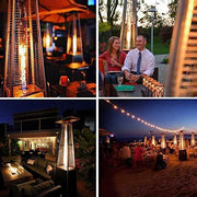 View 2-Sets Pyramid Outdoor Heater Standing, 42,000 Btu Tower Patio Heaters Propane image 3
