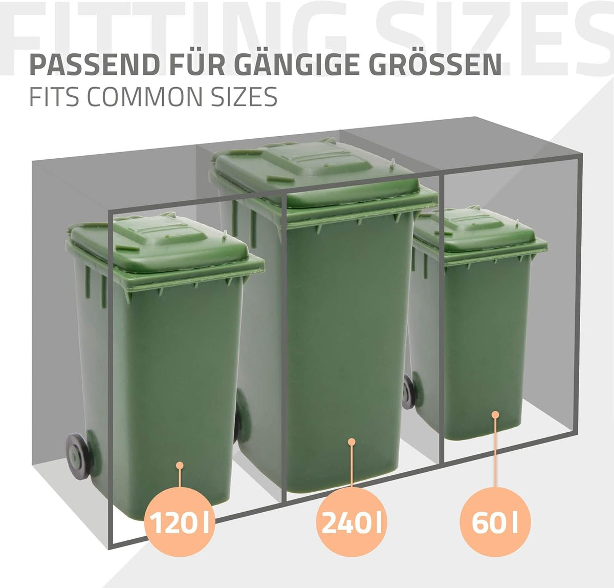 ML-Design Mülltonnenbox 3er 3 Tonnen 240L 200x80x116,3cm Anthrazit-Holzoptik, Stahl wetterfest/abschließbar Mülltonnenverkleidung Klappdeckel/3 Türen,