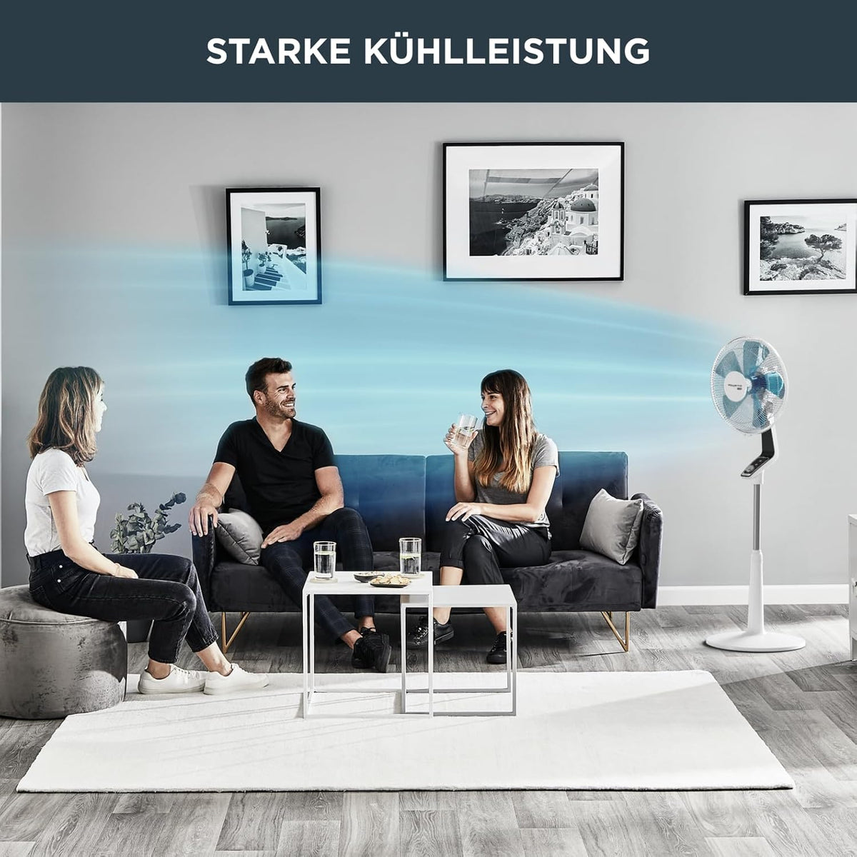 Rowenta Turbo Silence Standventilator, 45 dB(A), 72 m³/min Luftstrom, 4 Geschwindigkeiten, Silent Night & Turbo Boost, 120° Oszillation,