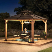 View 10 ft. x 10 ft. Cedar Framed Gazebo with Steel 2-Tier Hip Roof Hardtop image 3