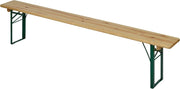 View METRO Professional Bierzeltgarnitur, 3-TLG. Gartenmöbel Set, 1 Bier-Tisch 220 x 70 cm, 2 Bierbänke 220 x 25 cm, Klappbar, Naturbraun/Grün image 3