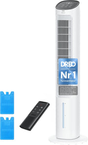 View DREO Turmventilator mit Kühlung leise, Ventilator mit Wasserkühlung, 102 cm Luftkühler, Verdunstungskühler mit 80° Schwenkfunktion, 3 Modi, 4 image 1