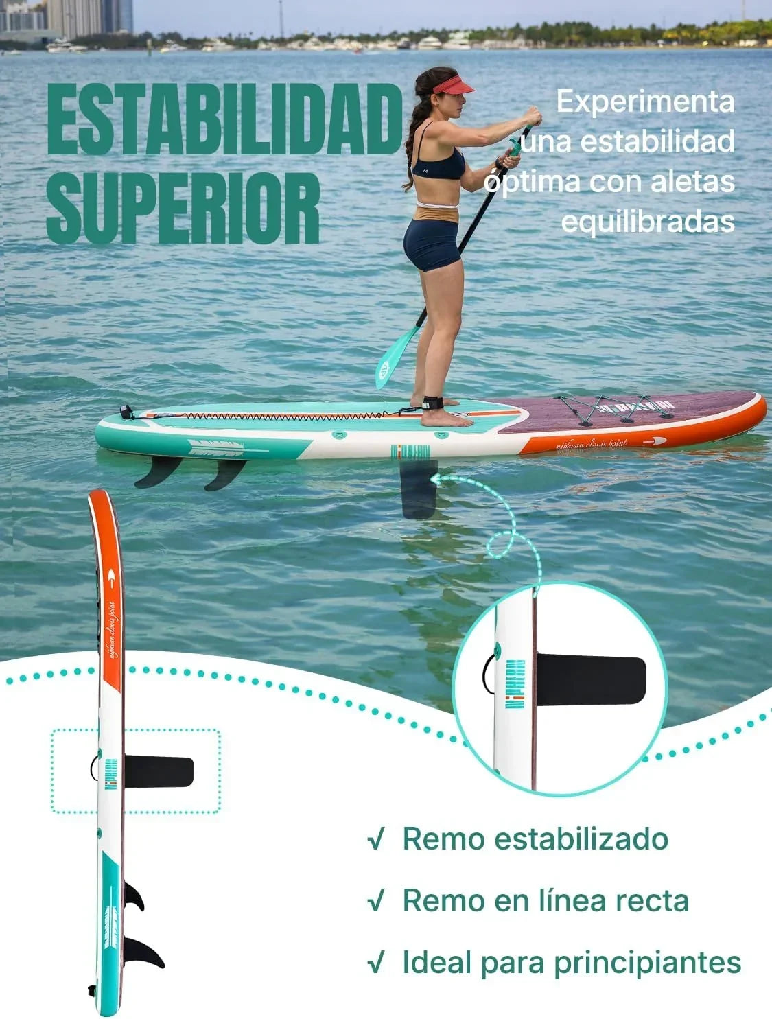 Niphean Tabla Paddle Surf Hinchable para Adultos con Todos los Accesorios, 320cm Paddle Surf Hinchable para Todos los Niveles, Sup Capacidad 200kg