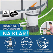 View Bestway Hydrium - Piscina de Pared de Acero con Filtro de Arena, diámetro de 300 x 120 cm, Gris, Redonda image 4
