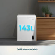View Cecotec Congelador Horizontal 143L Bolero CoolMarket Chest 143P White E. Cesta con Asas, Control Electrónico LED, UltraContact D-Cool, Dual Function, image 3