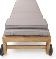 View AXI Rama Gartenliege aus Teak Holz mit Kissen | Sonnenliege aus Teakholz mit Verstellbarer Rücklehne - 4 Positionen | Sonnenbett/Liege mit Rollen für image 6