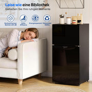 View Merax Kühlschrank mit Gefrierfach, 60L Kleiner Kühlschrank, kompakt, Glastür, LED-Innenbeleuchtung, manuelle Temperaturregelung, Glasablagen, 45 dB(A) image 6