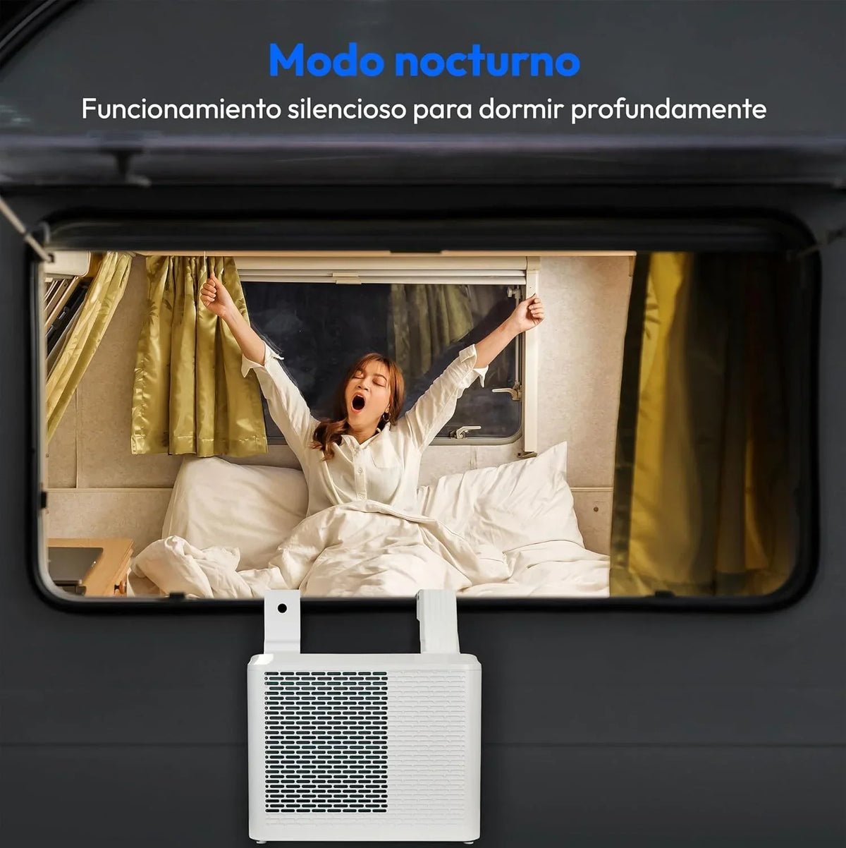 MEDION Smart Split Aire Acondicionado Caravana P502 (5000 BTU, 3 en 1, Refrigeración, Deshumidificación, Ventilador, hasta 12 m², ideal para caravanas