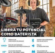 View Alesis Nitro Max Kit Batería Electrónica con Parches Silenciosos de Malla, Caja de Doble Zona de 10", Bluetooth, 440+ Sonidos Auténticos, Lecciones image 2