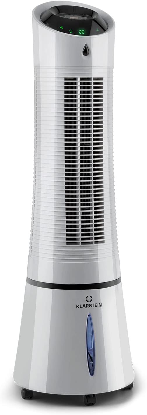 Klarstein 4-in-1: Smart Luftkühler, Ventilator, Luftbefeuchter & Ionisation I 6 L Wassertank, Oszillation, 30 W, 210 m³/h, Timer I Klimagerät ohne