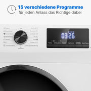 View Bomann Waschmaschine 8kg | max. 1400 U/min | 10 Jahre Motor-Garantie | robuster, leiser & langlebiger Invertermotor | 15 Waschprogramme | LED-Display image 5