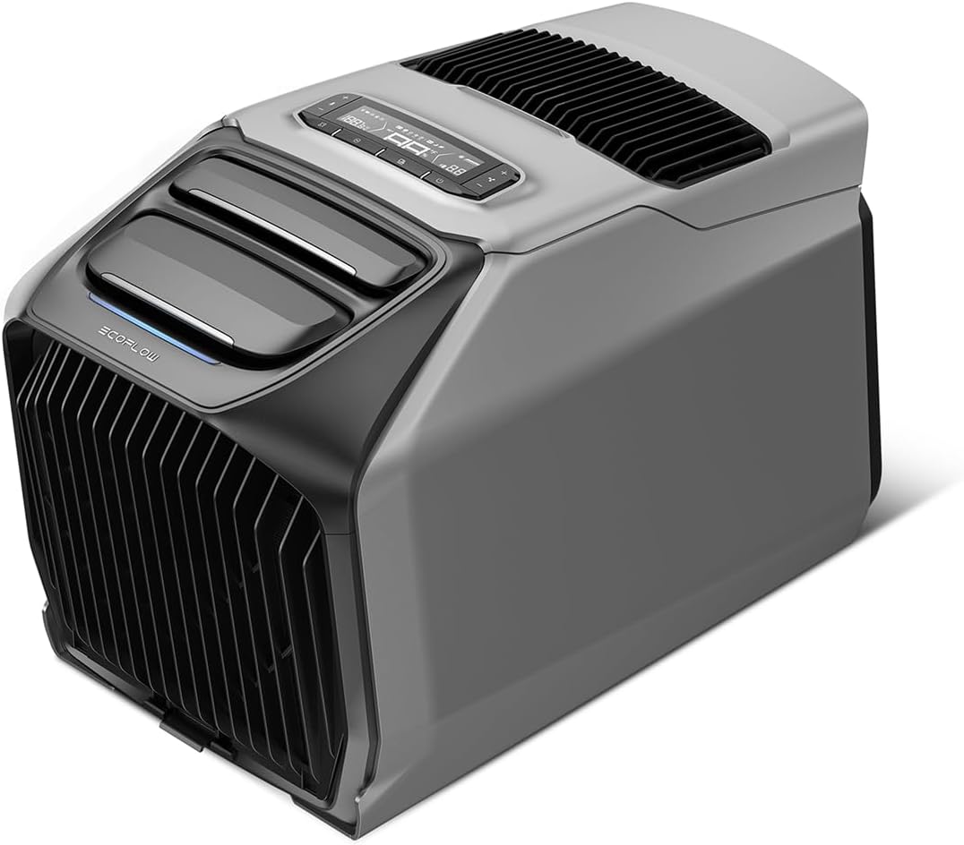 ECOFLOW WAVE 3 Tragbare Klimaanlage, 1800 W/6100 BTU Kühlen, 2000 W/6800 BTU Heizen, 1000 W Schnellladen (75 Min.), 8 Std. Akkulaufzeit, App-Steuerung