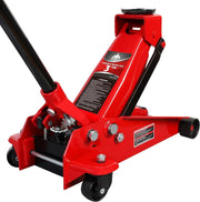 View 3 Ton Low Profile, Aluminum and Steel Racing Floor Jack with Dual Pistons Quick Lift Pump for Sport Utility Vehicle, Lifting Range 3-15/16" min to 18- image 4