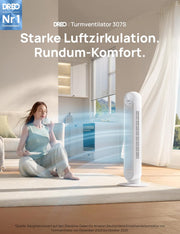 View Dreo Smart 20dB Leiser Turmventilator, 10 m Wurfweite 4 Geschwindigstufen 4 Modi 8 Std. Timer 90° oszillierende Ventilator mit Kühlung WLAN & image 3