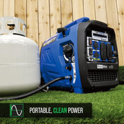 View 2300-watt dual-fuel portable digital inverter generator - Dual fuel (gasoline and propane), suitable for RVs and emergency use image 3