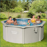 View Bestway Hydrium - Piscina de Pared de Acero con Filtro de Arena, diámetro de 300 x 120 cm, Gris, Redonda image 2