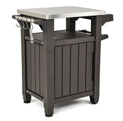 View Portable Outdoor Table and Storage Cabinet with Hooks for Grill Accessories-Stainless Steel Top for Patio Kitchen Island or Bar Cart image 1