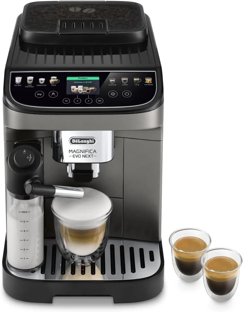 De'Longhi Magnifica Evo ECAM 292.81.B Kaffeevollautomat mit LatteCrema Milchsystem, 7 Direktwahltasten für Cappuccino, Espresso und weitere