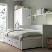 View HEMNES Cama día con 3 cajones Gris, 80x200 cm image 4