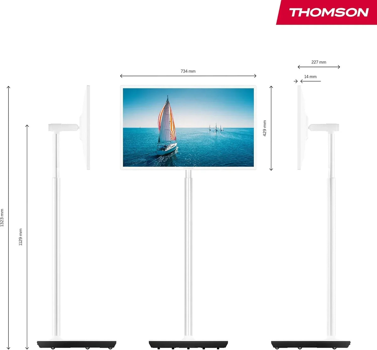 THOMSON 32 Pulgadas (81 cm) Go TV, Televisor Android Portátil – HD Ready (1366x768), Control por Voz, Bluetooth 5.1, Wi-Fi, Función de Punto de Acceso