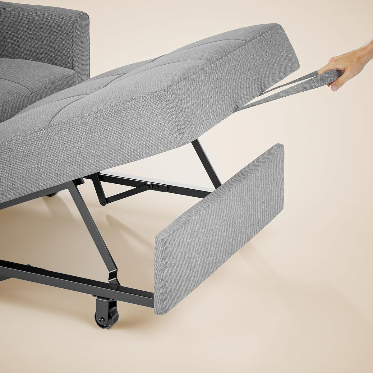 Gizoon Sofá cama 3 en 1 convertible, silla cama individual extraíble con respaldo ajustable, espaciosos sofás multifuncionales para sala de estar,