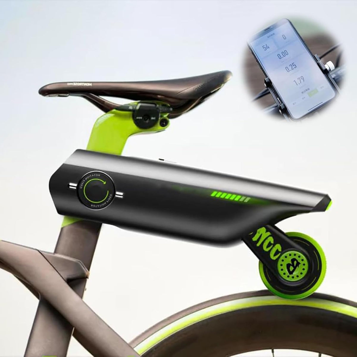 Kit ConversióN Bicicleta EléCtrica + Adaptador Tija SillíN 6 Velocidades, MáX. 15,5 Mph, 2 Kg Ligero De Transportar + Control De AplicacióN, Bueno