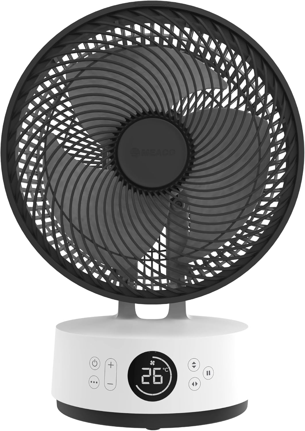 MEACO MeacoFan Sefte Tischventilator - 10 Luftumwälzer mit 12 Geschwindigkeiten - Horizontale und vertikale Oszillation - 3 Oszillationsbereiche -