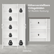 View Bellamio Apol Mehrzweckschrank Weiß – Besenschrank 90 cm breit mit Stauraum – Putzschrank mit Staubsaugerfach – Vorratsschrank Küche - Aktenschrank image 5