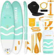 View HUIIKE Inflatable Paddle Board for Adults with Accessories Included, Oar, Fins, Pump. Stand Up Paddleboard Great Stability and Resistance. 10’ x 33" x image 1