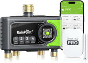 View RAINPOINT Bewässerungscomputer WLAN mit 4 Ausgängen, Messing Ein- und Ausgang, Bewässerungsuhr 4 Zonen mit wetter- & bodenbasierter Steuerung, App- & image 1
