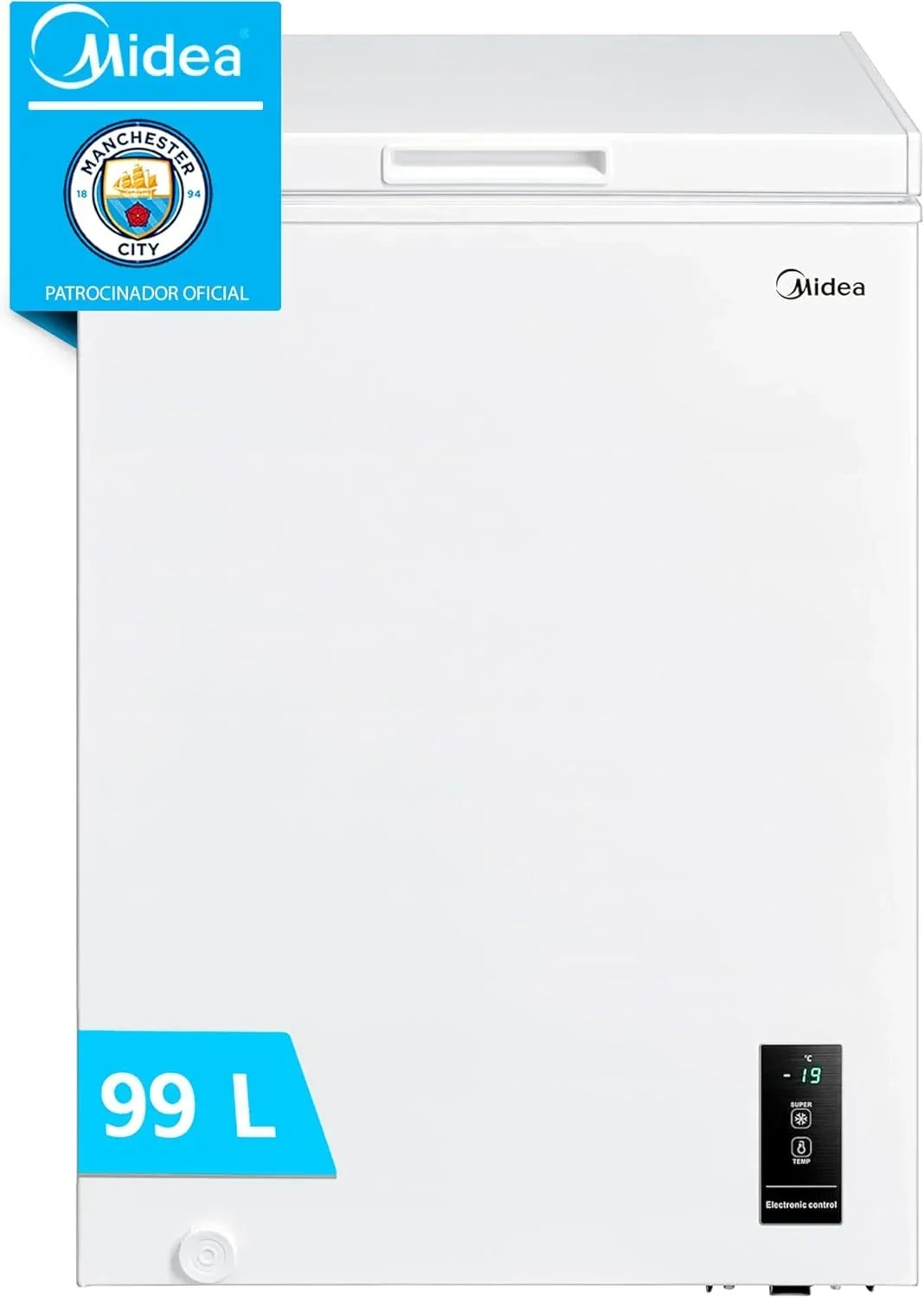 MIDEA Arcon Congelador Pequeño Horizontal de 99L, Motor Inverter, Control Electrónico de Temperatura, Tecnologia D-TYPE Tube, Cestas con Asa, Easy
