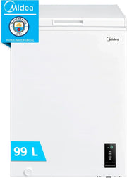 View MIDEA Arcon Congelador Pequeño Horizontal de 99L, Motor Inverter, Control Electrónico de Temperatura, Tecnologia D-TYPE Tube, Cestas con Asa, Easy image 1