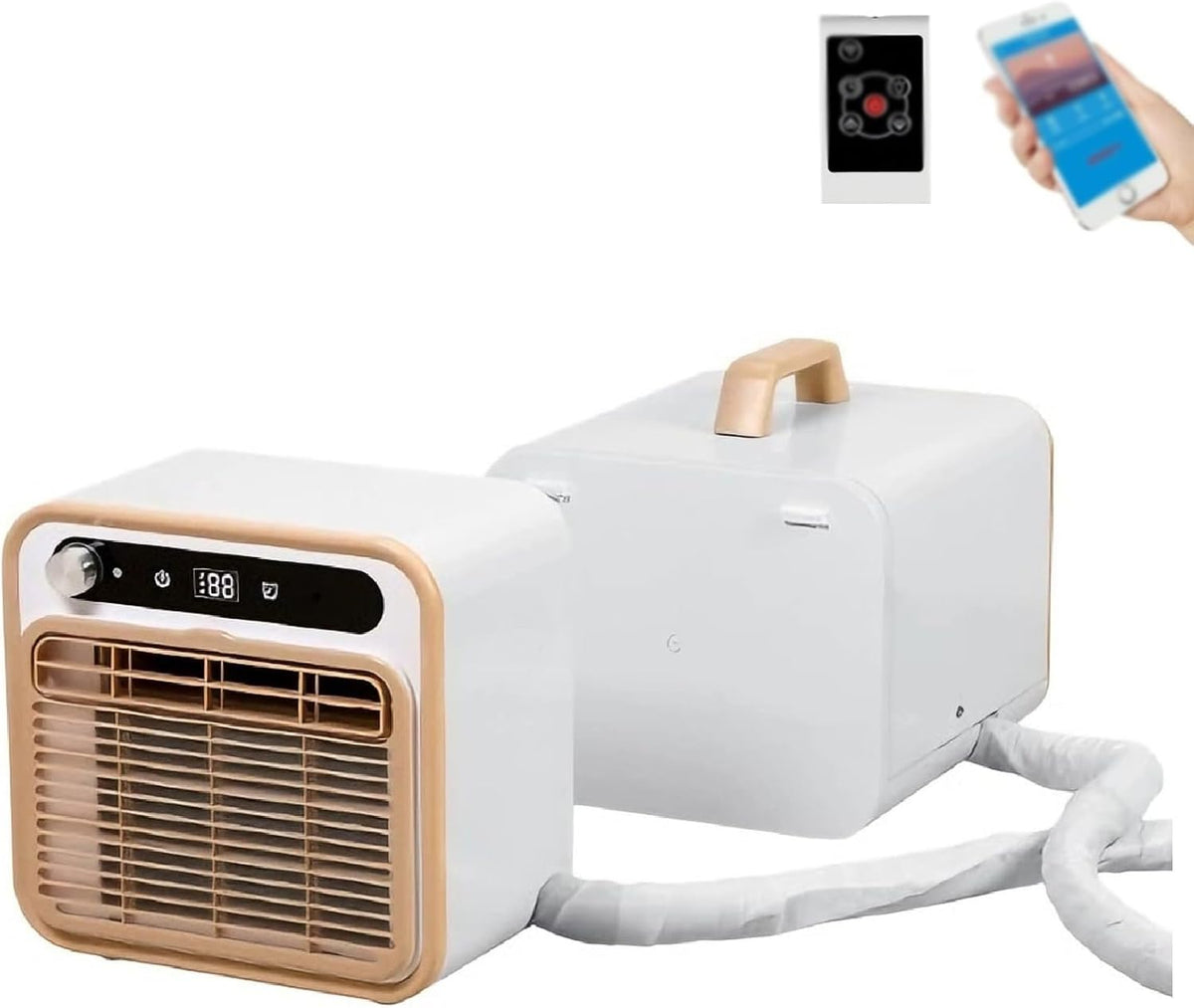 Tragbare Mini-Klimaanlage, Split-Kühlsystem, 5000 BTU, leise Kühlung, keine Fensterabdichtung erforderlich, Touch-Bedienung & Fernbedienung, Timer-