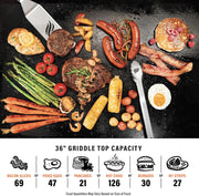 View Iron-Forged 36" Omnivore Griddle – Premium Powder-Coated Steel with Reinforced Hood, Black Finish image 6