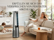 View Fakir TVL 100 Flügelloser Turmventilator - DC-Motor, 12 Lüfterstufen, 30 dB(A), 60° Oszillation, 12h Timer, LED Touch Display, Fernbedienung, image 3