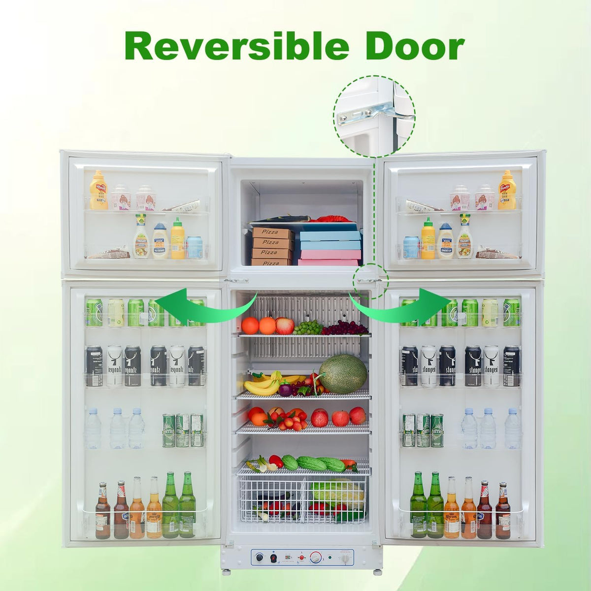SMETA Nevera Gas con Congelador, 265L (203L+62L), 220V, Refrigerador Congelador Combinado, Refrigerador Camping Gas para Autocaravana, Garaje,