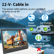 View KCR Televisión, TV de 12 V con sintonizador digital DVB-T2, HDMI, USB, control remoto, portátil para dormitorio, cocina, caravana, 14 pulgadas, color image 6