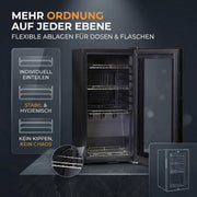 View Sommertal Getränkekühlschrank 50L – Mini Kühlschrank schwarz mit Glastür, Touchscreen & LED | Kleiner Flaschenkühlschrank abschließbar & leise für image 4