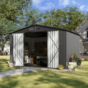 View 5x2.7 FT Outdoor Metal Storage Shed - Durable Water-Resistant Galvanized Steel, Sloping Roof Design, Lockable Door - Ideal for Tool Storage on Lawn, Patio & Backyard (Black) image 1