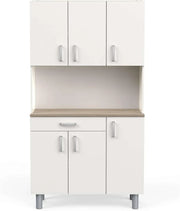 View Miroytengo Kitchen Side Cabinet, Kitchen Cabinet, Buffet Kitchen Cupboard 6 Doors White and Oak Kronberg 101 x 185 cm image 6
