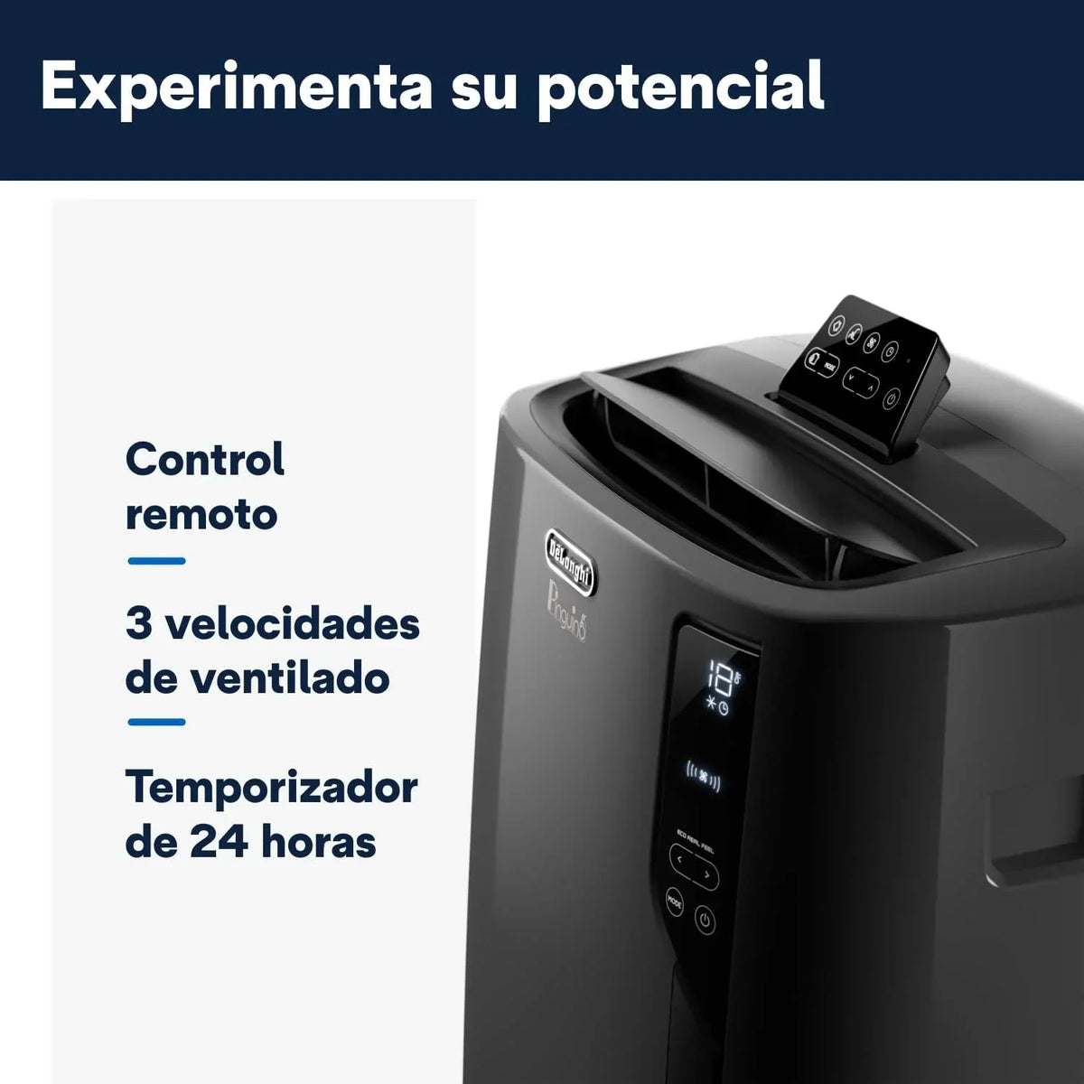 Pingüino PACEL112 Silent Aire Acondicionado Portátil Silencioso con Tecnología Eco Real Feel y Cool Surround, Función Deshumidificadora, 2.9 kW, 63 dB