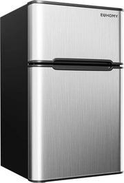 View 3.2 Cu.Ft Mini Fridge with Freezer – 2-Door Compact Refrigerator for Bedroom, Dorm, Office or Apartment, Silver image 3