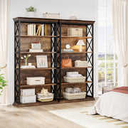 View 6-Tier Bookcase, 71 Inches Industrial Bookshelves, Floor Standing Display Storage Shelves Tall Bookcase for Home Office, Living Room image 3